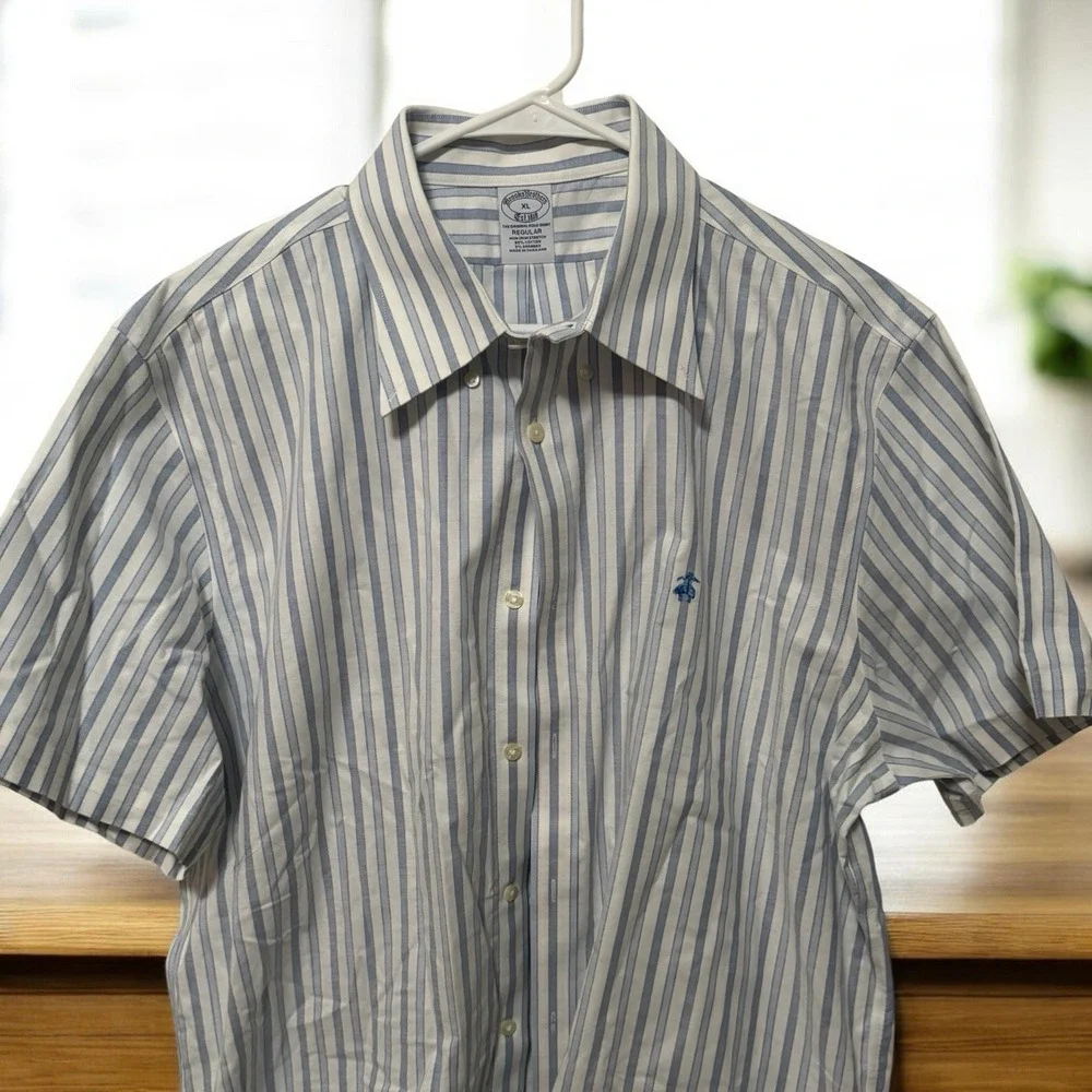Brooks Brothers Men's XL Striped Button Down Short Sleeve Shirt - Picture 1 of 4
